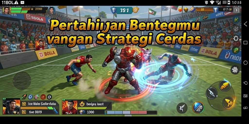 Tangkapan layar menunjukkan aksi pertahanan menegangkan di 11BOLA.