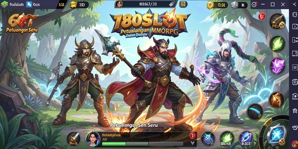 Screenshot 180SLOT menampilkan aksi eksplorasi seru dalam dunia MMORPG.