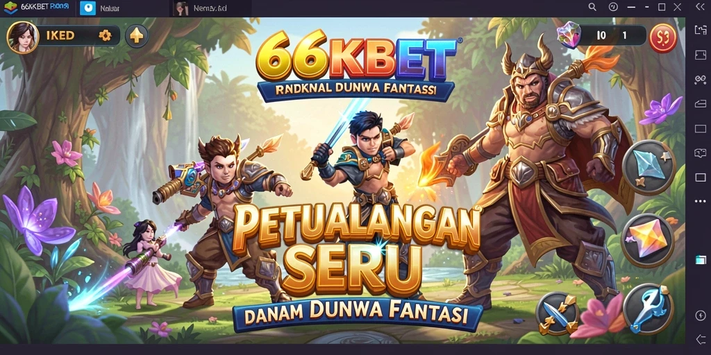 Tampilan utama gameplay 66KBET yang menarik dan penuh petualangan.