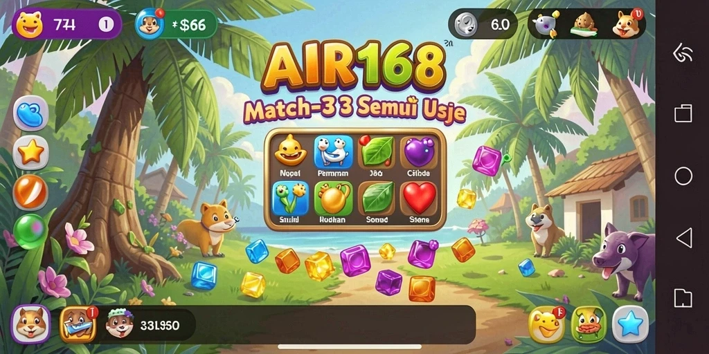 Tampilan gameplay seru dari AIR168 yang menantang dan penuh warna.
