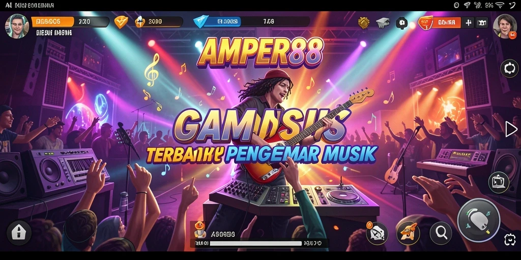Tampilan gameplay AMPER88 dengan interaksi musik yang seru.