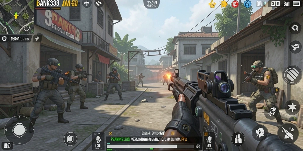 Gameplay seru BANK338 dengan aksi tembak-menembak yang mendebarkan.