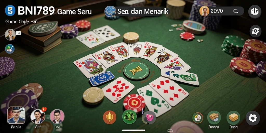 Screenshot BNI789 menampilkan gameplay Gaple yang seru.