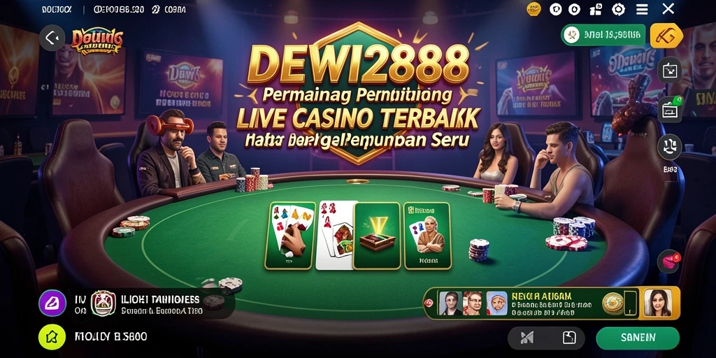 Tampilan gameplay seru DEWI288 dalam Live Casino dengan dealer langsung.