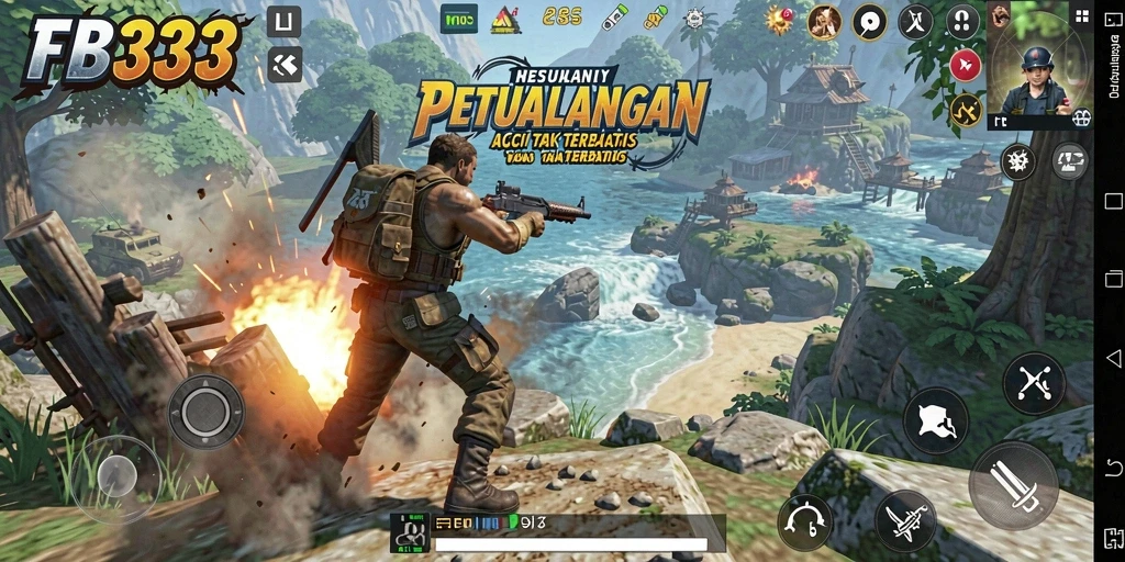Screenshot utama FB333 menampilkan aksi laga yang mendebarkan.