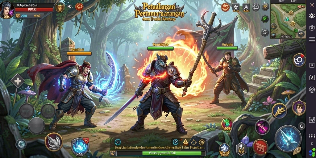 Gameplay H03 dengan aksi penuh di dunia fantasi.