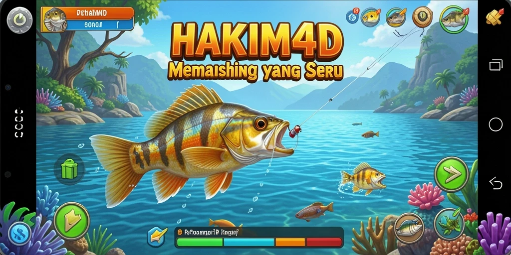 Tampilan gameplay HAKIM4D yang mendebarkan saat menangkap ikan.