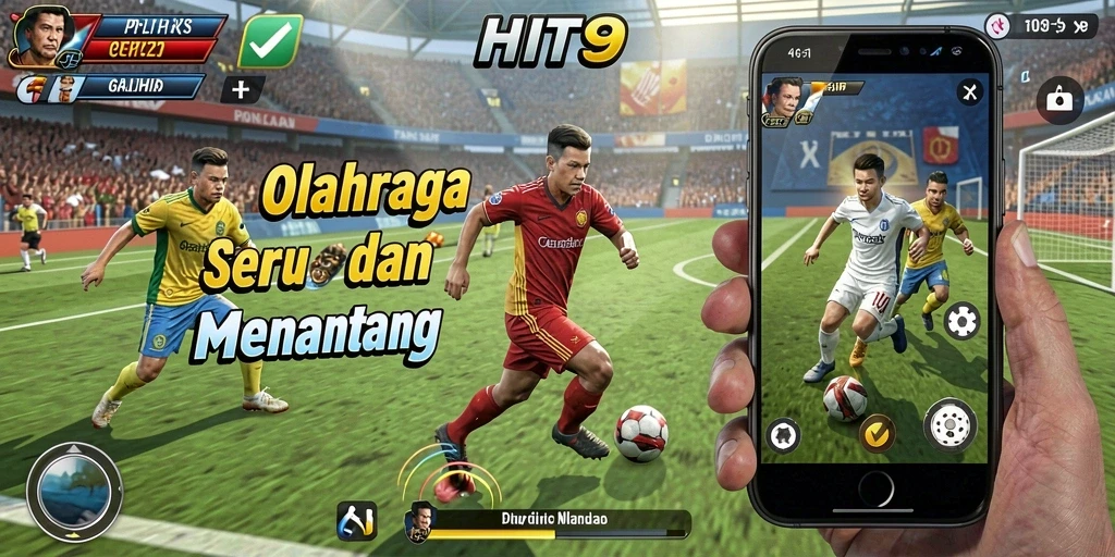 Screenshot dari gameplay HIT9 dengan aksi olahraga yang mendebarkan.