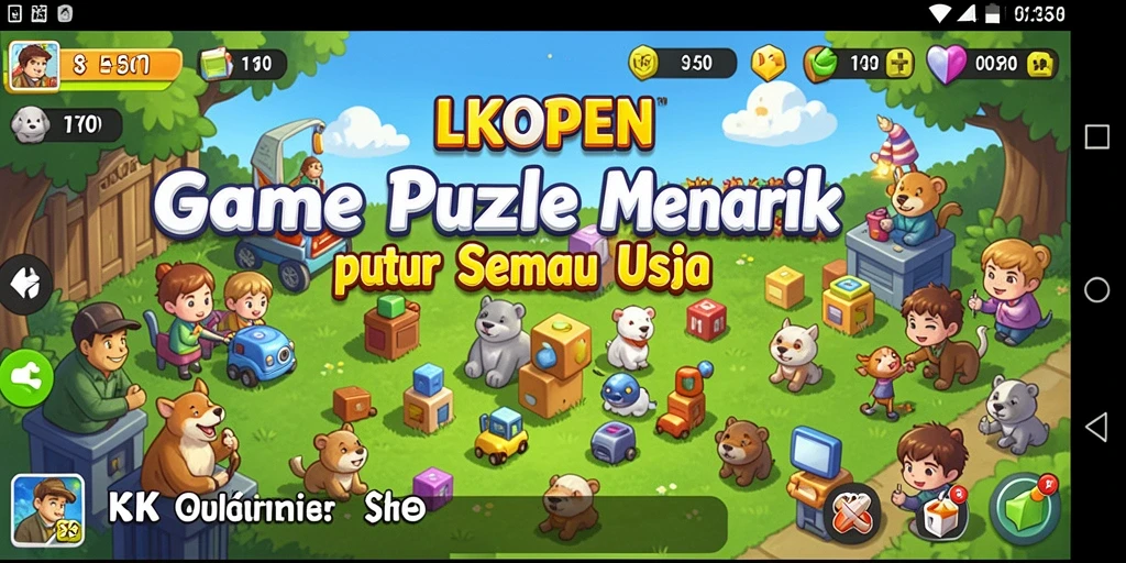 Tampilan utama LKOPEN menunjukkan gameplay Puzzle yang menarik dan menantang.
