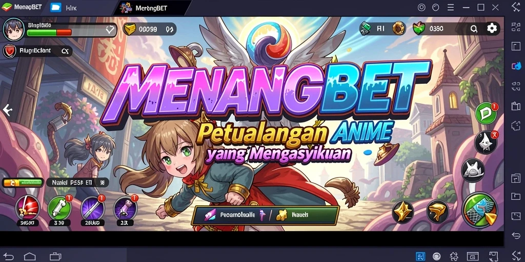 Screenshot gameplay <strong>MENANGBET</strong> menampilkan pertarungan epic karakter anime.