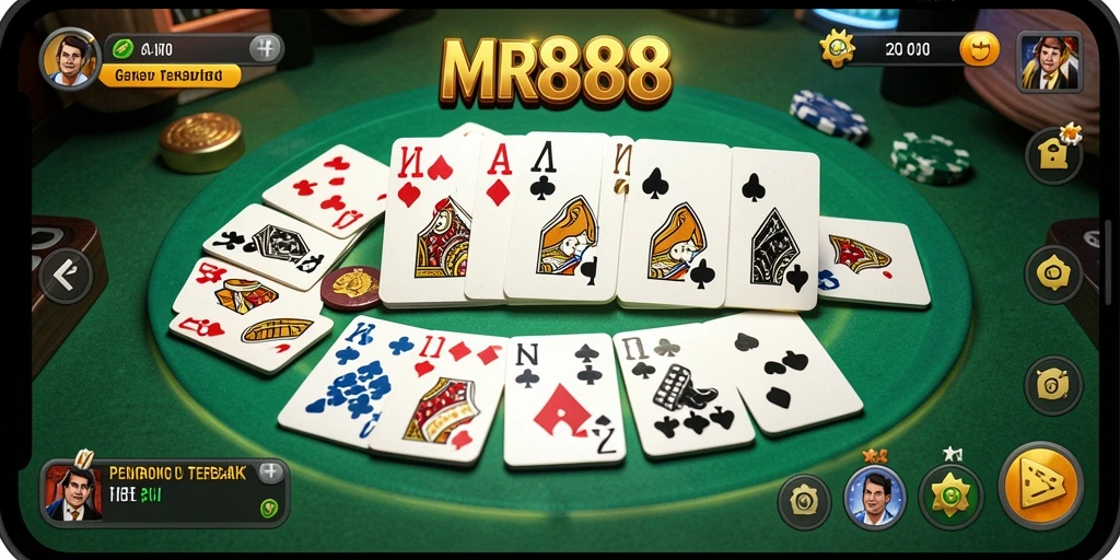 Tampilan gameplay menarik dari MR888 yang menunjukkan ketegangan permainan Domino.