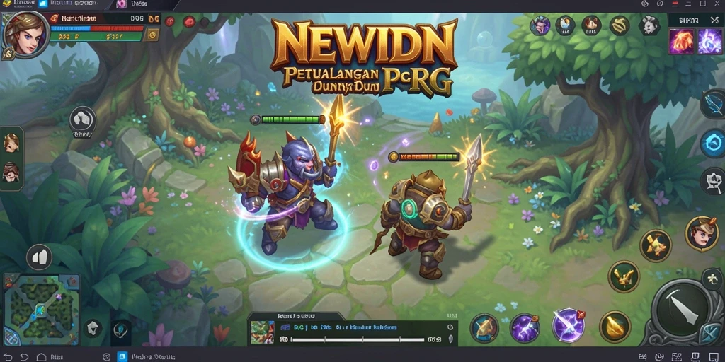 Screenshot gameplay <strong>NEWIDN</strong> menampilkan pertempuran epik dan karakter yang kuat.