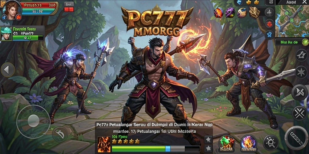 Tampilan gameplay <strong>PC777</strong> yang epik dan seru dalam dunia MMORPG.