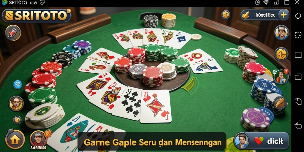 Tampilan gameplay SRITOTO dengan suasana permainan Gaple yang seru.