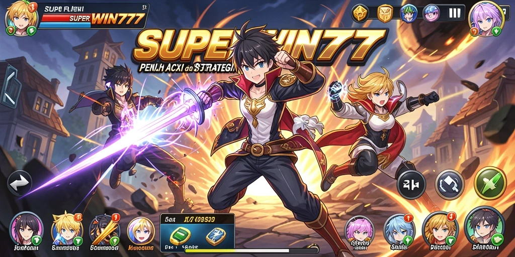 Screenshot utama SUPERWIN777 menampilkan aksi seru dalam permainan Anime.