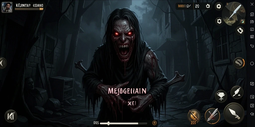 Screenshot menunjukkan suasana mencekam dalam gameplay V21.